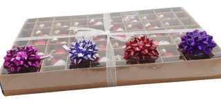 02 KOLOROWE KOKARDKI ROZETKI DO PREZENTÓW ZESTAW 4szt.