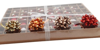 03 KOLOROWE KOKARDKI ROZETKI DO PREZENTÓW ZESTAW 4szt.