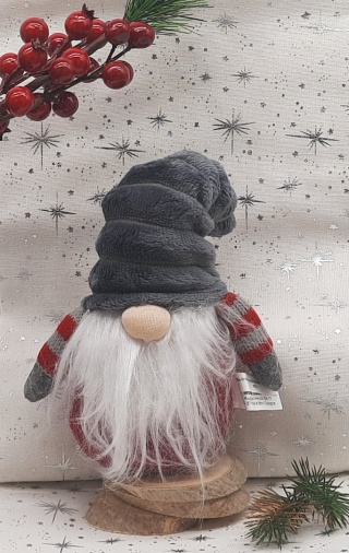 SZARY KRASNAL SKRZAT ŚWIĄTECZNY GNOM DEKORACJA