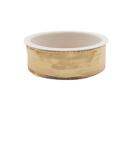 ZŁOTA WSTĄŻKA METALICZNA DEKORACYJNA DO PAKOWANIA 25mm 3m