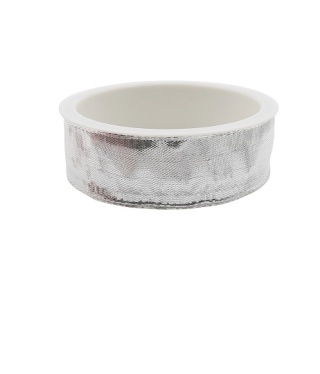 SREBRNA WSTĄŻKA METALICZNA DEKORACYJNA DO PAKOWANIA 25mm 3m