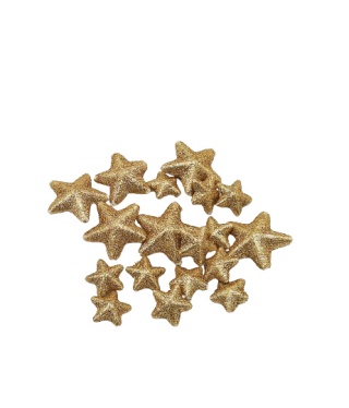 AKCESORIA DEKORACYJNE ZŁOTE BROKATOWE GWIAZDKI ŚWIĄTECZNE DO KART OZDÓB SCRAP