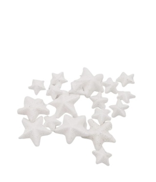 AKCESORIA DEKORACYJNE BIAŁE BROKATOWE GWIAZDKI ŚWIĄTECZNE DO KART OZDÓB SCRAP