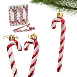 CZERWONE CUKROWE LASECZKI ZAWIESZKI NA CHOINKĘ 6szt.