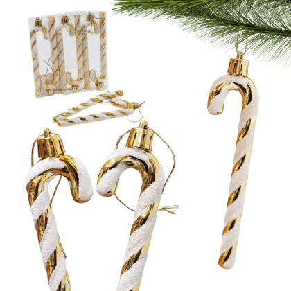 ZŁOTE CUKROWE LASECZKI ZAWIESZKI NA CHOINKĘ 6szt.
