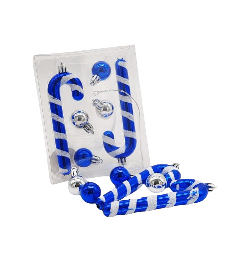 ZESTAW OZDÓB CHOINKOWYCH NIEBIESKI - 2 x ZAWIESZKI + 3 x ŁAŃCUCH ZESTAW OZDÓB CHOINKOWYCH NIEBIESKI - 2 x ZAWIESZKI + 3 x ŁAŃCUCH