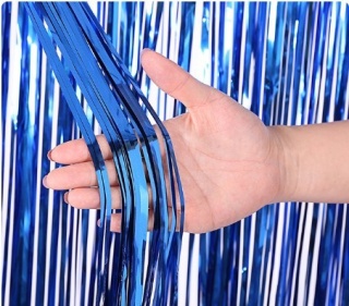 GRANATOWA KURTYNA DEKORACYJNA IMPREZOWA 200cmx100cm