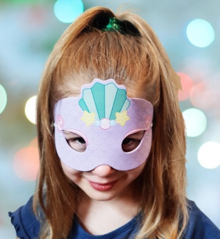 1024 STRÓJ SYRENKI FIOLETOWA MASKA OPASKA SPÓDNICZKA 3-6 lat