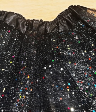 CZARNY KOTEK STRÓJ NA BAL KOSTIUM SPÓDNICZKA OPASKA 2-5lat