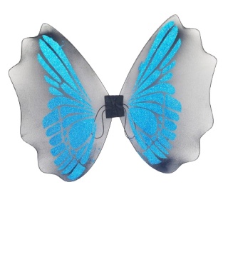 NIEBIESKIE SKRZYDŁA WRÓŻKI MOTYLKA NA BAL KOSTIUM SKRZYDEŁKA Z BROKATEM