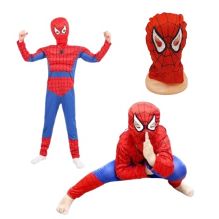 STRÓJ SPIDERMANA Z MIĘŚNIAMI + MASKA 5-7lat