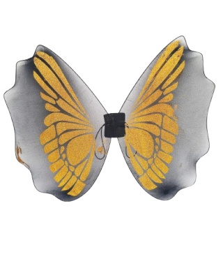 ZŁOTE SKRZYDŁA WRÓŻKI MOTYLKA NA BAL KOSTIUM SKRZYDEŁKA Z BROKATEM