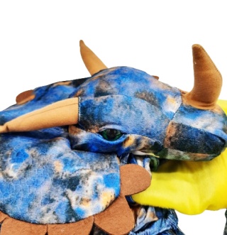 STRÓJ DINOZAURA Z GŁOWĄ DWUCZĘŚCIOWY 6-8LAT TRICERATOPS