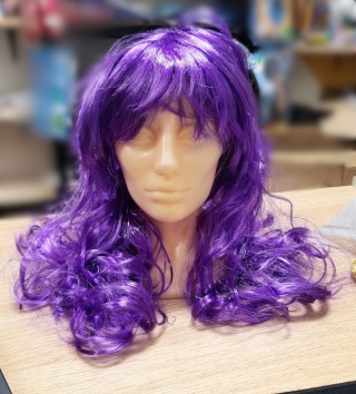 PERUKA DŁUGIE FIOLETOWE WŁOSY LOKI PRZEBRANIE KARNAWAŁ