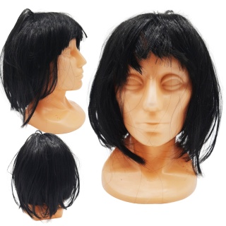 PERUKA KRÓTKIE CZARNE WŁOSY BOB PRZEBRANIE KARNAWAŁ