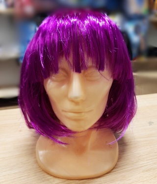 PERUKA KRÓTKIE FIOLETOWE WŁOSY BOB PRZEBRANIE KARNAWAŁ