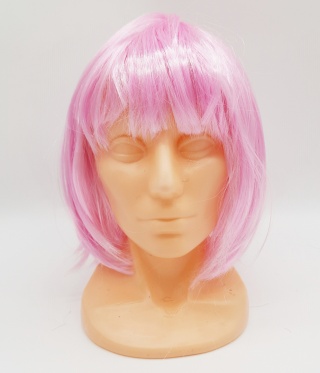 PERUKA KRÓTKIE RÓŻOWE WŁOSY BOB PRZEBRANIE KARNAWAŁ