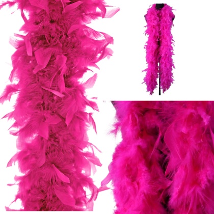 SZAL BOA Z PIÓRAMI RÓŻOWY DŁUGI 180cm