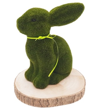 DUŻY FLOKOWANY ZAJĄC FIGURKA NA WIELKANOC 26cm
