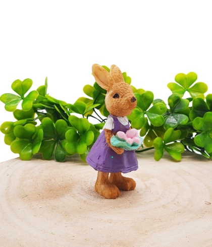 ZAJĄCZEK WIELKANOCNY FIGURKA OZODBNA 9cm FIOLETOWA