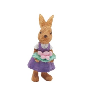 ZAJĄCZEK WIELKANOCNY FIGURKA OZODBNA 9cm FIOLETOWA