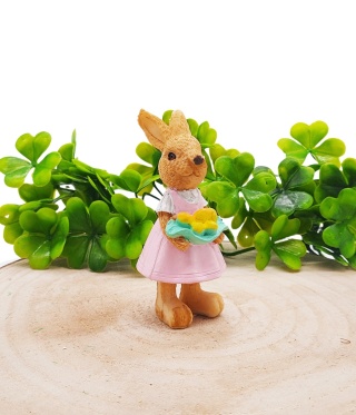 ZAJĄCZEK WIELKANOCNY FIGURKA OZODBNA 9cm RÓŻOWA