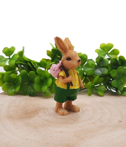 ZAJĄCZEK WIELKANOCNY FIGURKA OZODBNA 9cm ZIELONY