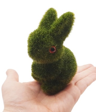 FLOKOWANY ZAJĄCZEK FIGURKA NA WIELKANOC 11cm