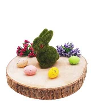 FLOKOWANY ZAJĄCZEK FIGURKA NA WIELKANOC 11cm