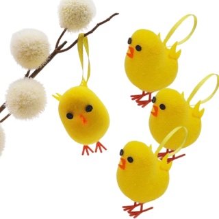 KURCZACZKI WIELKANOCNE ZAWIESZKI 6szt. DEKORACJE NA WIELKANOC