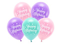 BALONY URODZINOWE RÓŻOWE HAPPY BIRTHDAY 26cm 5sztuk