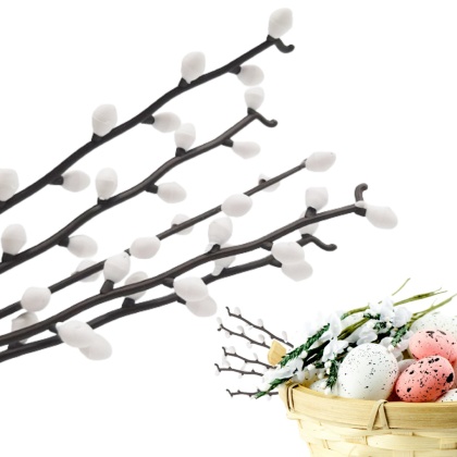 GAŁĄZKA OZDOBNA BAZIE 5szt. DEKORACJE 24cm NA WIELKANOC 5szt.