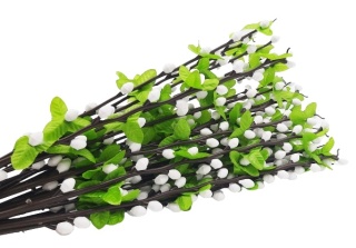 GAŁĄZKA OZDOBNA BAZIE Z LISTKAMI 3szt. DEKORACJA 47cm NA WIELKANOC 3 szt.