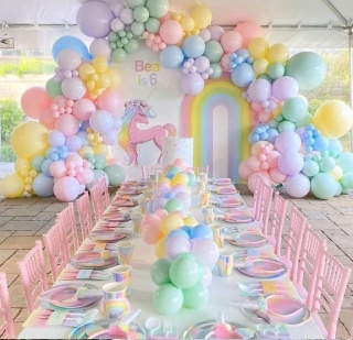 GIRLANDA BALONOWA PASTELOWA DUŻY ZESTAW 138el. DEKORACJE URODZINOWE