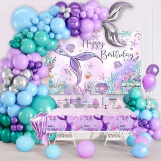 ZESTAW GIRLANDA SYRENKA + TALERZYKI NACZYNIA JEDNORAZOWE