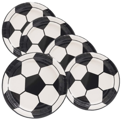 PIŁKA NOŻNA TALERZYKI PAPIEROWE 6szt. TALERZYKI JEDNORAZOWE18cm