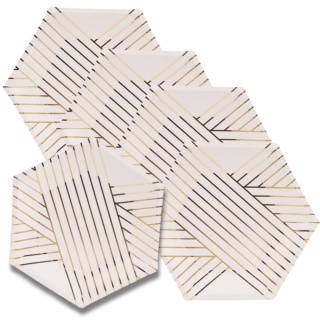 TALERZYKI PAPIEROWE HEKSA BIAŁE 6szt. URODZINY WIECZÓR PANIEŃSKI