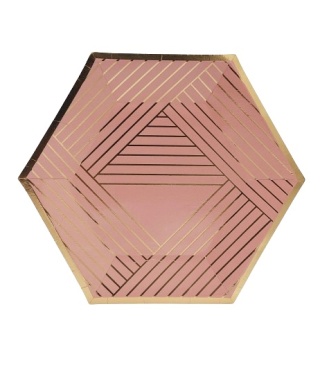 ZESTAW RÓŻOWY GLAMOUR TALERZYKI KUBECZKI ZASTAWA JEDNORAZOWA