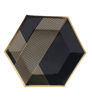 ZESTAW CZARNY GLAMOUR TALERZYKI KUBECZKI ZASTAWA JEDNORAZOWA