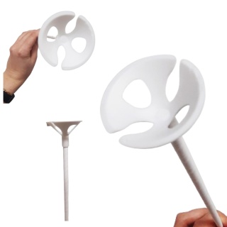 PAPIEROWY PATYCZEK DO BALONÓW Z KOSZYCZKIEM 1kpl. BIAŁY