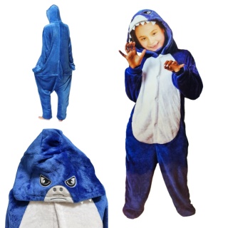 KIGURUMI DZIECIĘCE ONESIE STRÓJ CIEPŁA PIŻAMKA REKINEK 6-8L