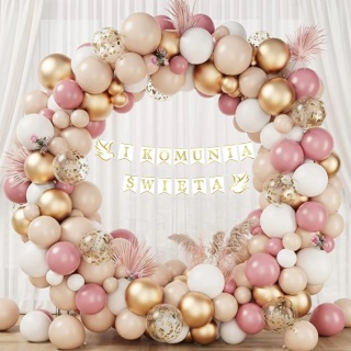 GIRLANDA KOMUNIJNA BANER Z NAPISEM I KOMUNIA ŚWIĘTA