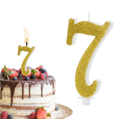 ŚWIECZKA URODZINOWA ZŁOTA CYFRA 7