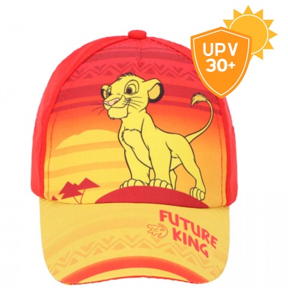 0882 CZAPKA Z DASZKIEM 50cm CZERWONA KRÓL LEW SIMBA