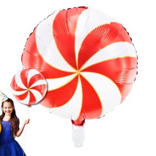 BALON FOLIOWY CUKIEREK CZERWONY 45cm OKRĄGŁY