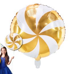 BALON FOLIOWY CUKIEREK ZŁOTY 35cm OKRĄGŁY