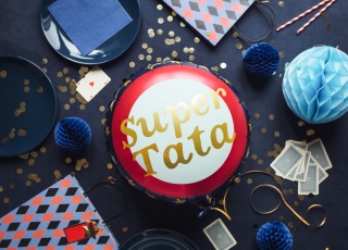 BALON FOLIOWY NA DZIEŃ TATY SUPER TATA 45cm OKRĄGŁY