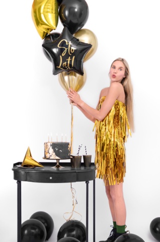 BALON FOLIOWY STO LAT CZARNA GWIAZDA 47cm URODZINY