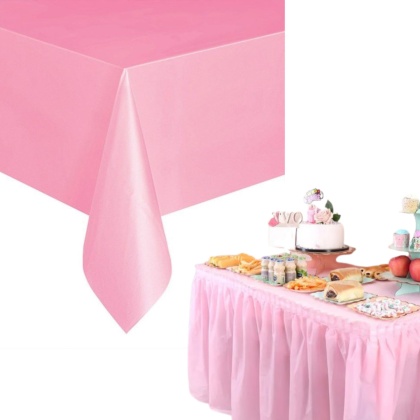 OBRUS WIELORAZOWY RÓŻOWY MAT 137x274cm