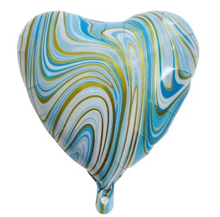 NIEBIESKI ZESTAW BALONÓW AGAT MARMUREK 7sztuk BALONY FOLIOWE I LATEKSOWE